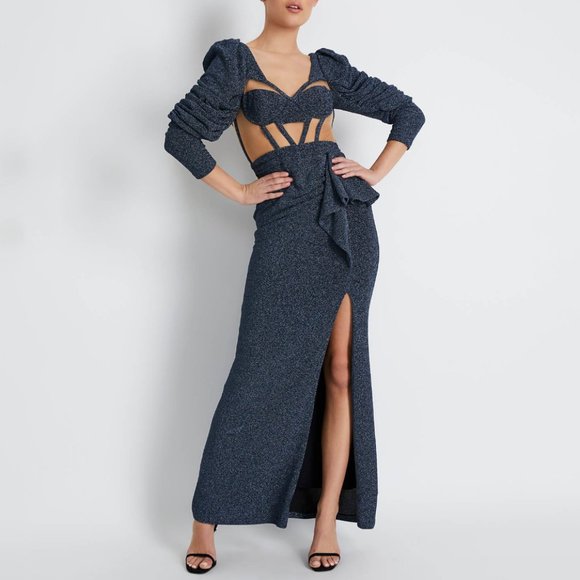 🆕 PatBo • NWT Lurex Bustier Maxi Dress • size 6 - Picture 1 of 12